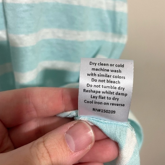 LA LIGNE NWT Edie Knit Dress Pale Blue and Ivory 100% cotton size medium - Picture 11 of 12